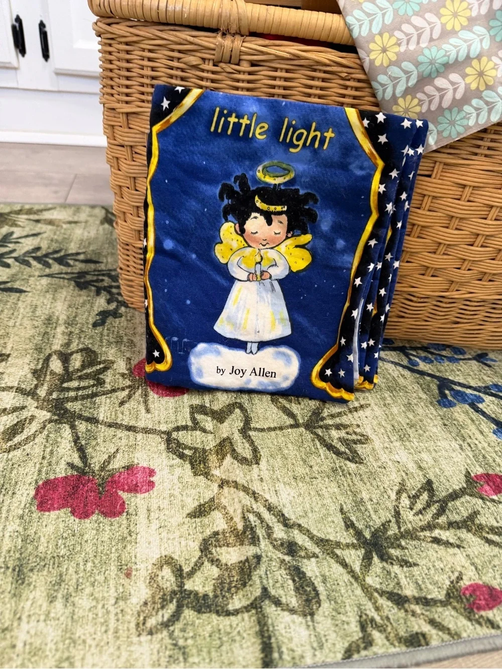 Little Light Soft Baby Board Book Fabric Panel - Blue & Yellow